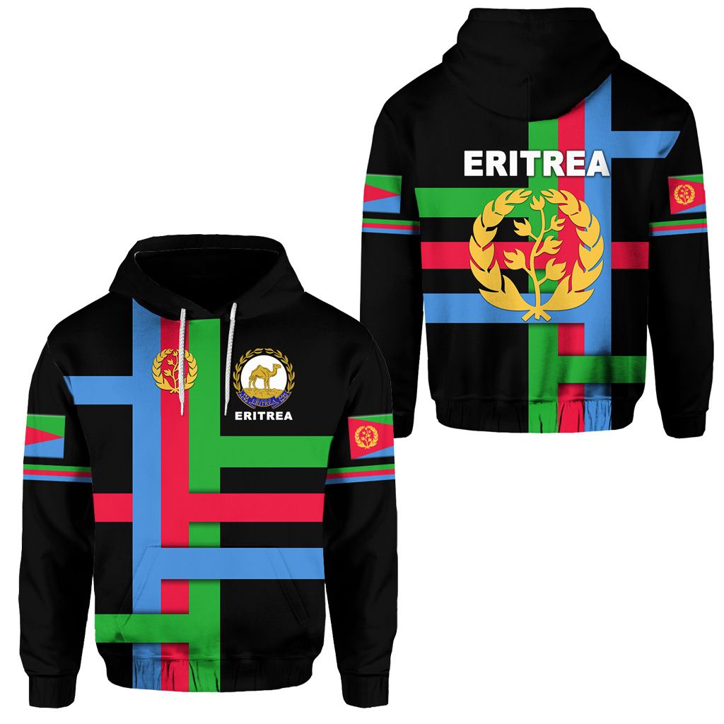 Eritrea Hoodie Flag Vibes Black LT8 - Wonder Print Shop
