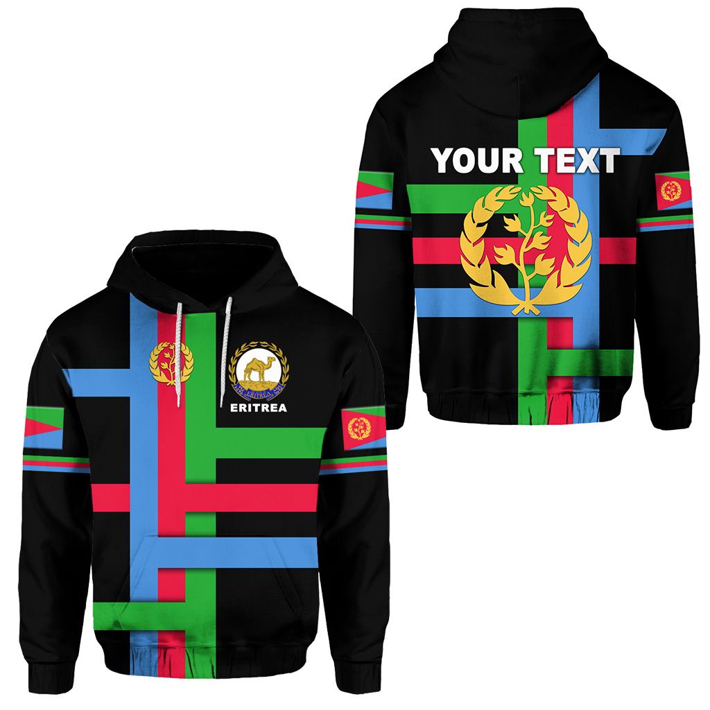 Custom Eritrea Hoodie Flag Vibes Black LT8 - Wonder Print Shop