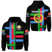 Custom Eritrea Zip Hoodie Flag Vibes Black LT8 - Wonder Print Shop