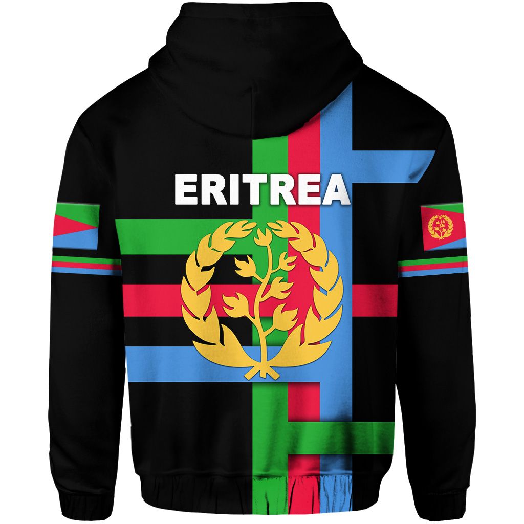 Eritrea Zip Hoodie Flag Vibes Black LT8 - Wonder Print Shop
