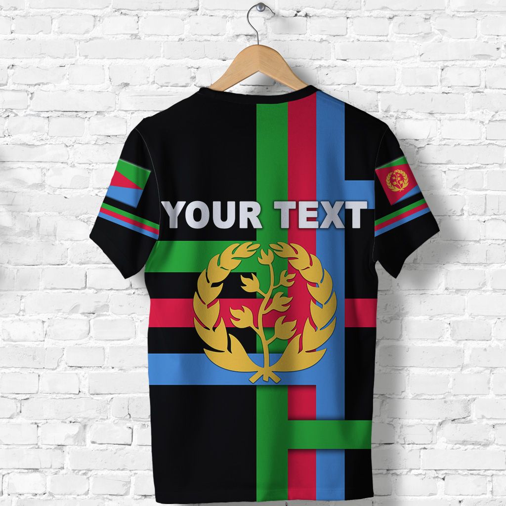 Custom Eritrea T Shirt Flag Vibes Black LT8 - Wonder Print Shop