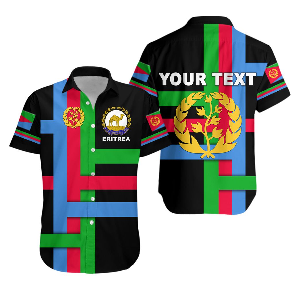 (Custom Personalised) Eritrea Hawaiian Shirt Flag Vibes - Black LT8 - Wonder Print Shop