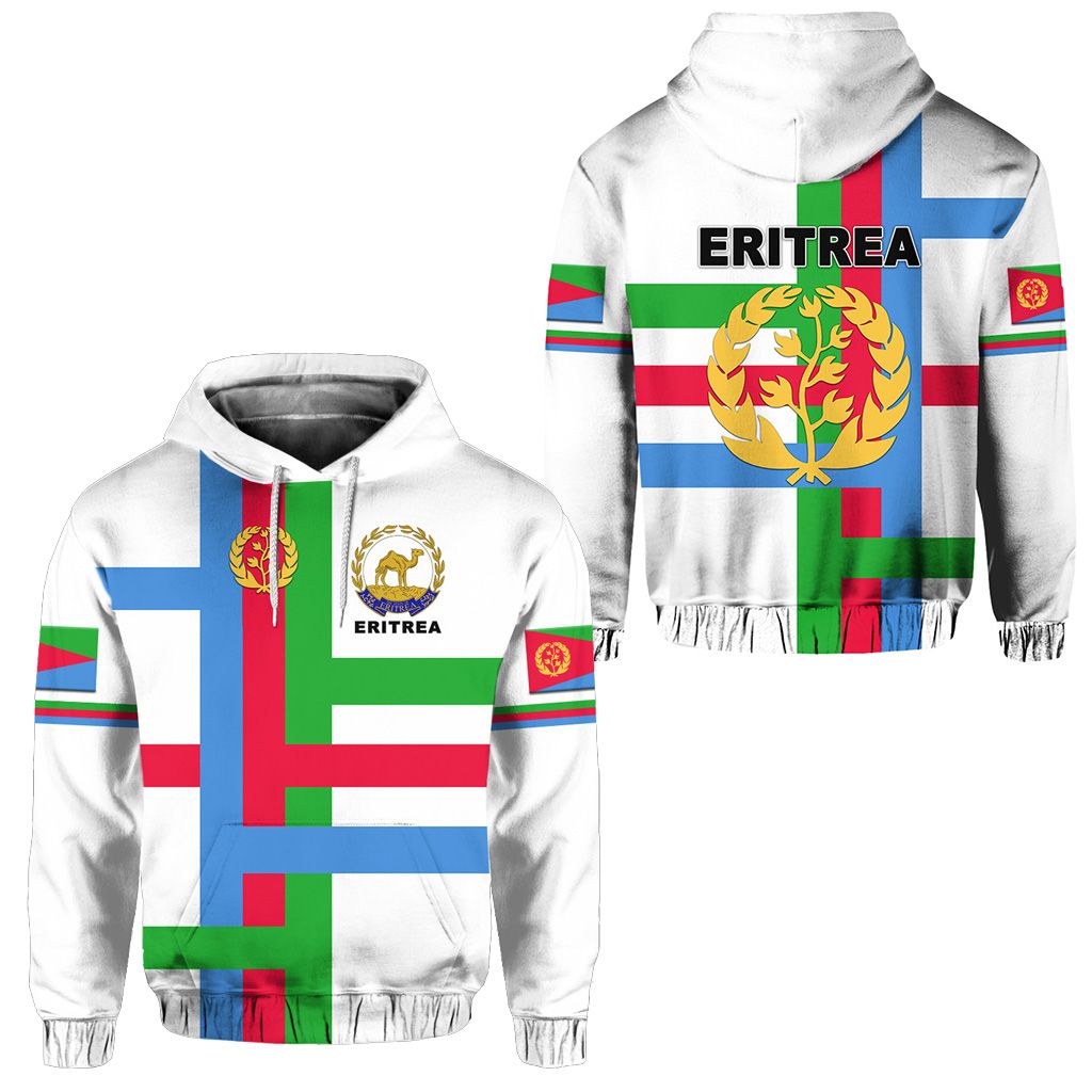 Eritrea Hoodie Flag Vibes White LT8 - Wonder Print Shop