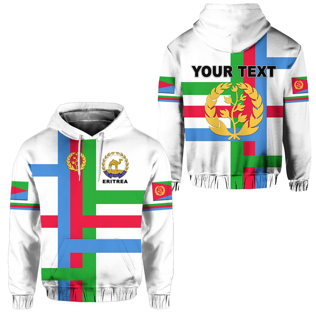 Custom Eritrea Hoodie Flag Vibes White LT8 - Wonder Print Shop