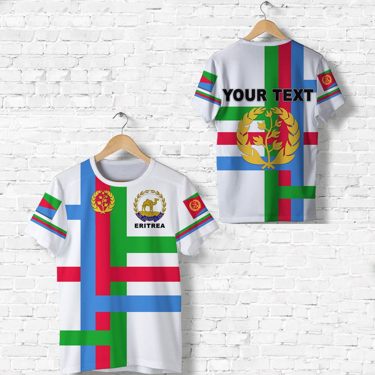 Custom Eritrea T Shirt Flag Vibes White LT8 - Wonder Print Shop