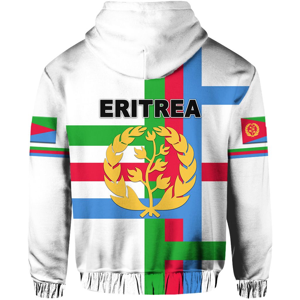 Eritrea Zip Hoodie Flag Vibes White LT8 - Wonder Print Shop