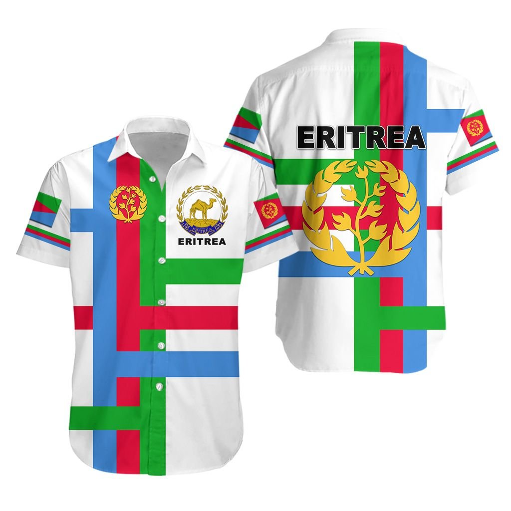Eritrea Hawaiian Shirt Flag Vibes - White LT8 - Wonder Print Shop