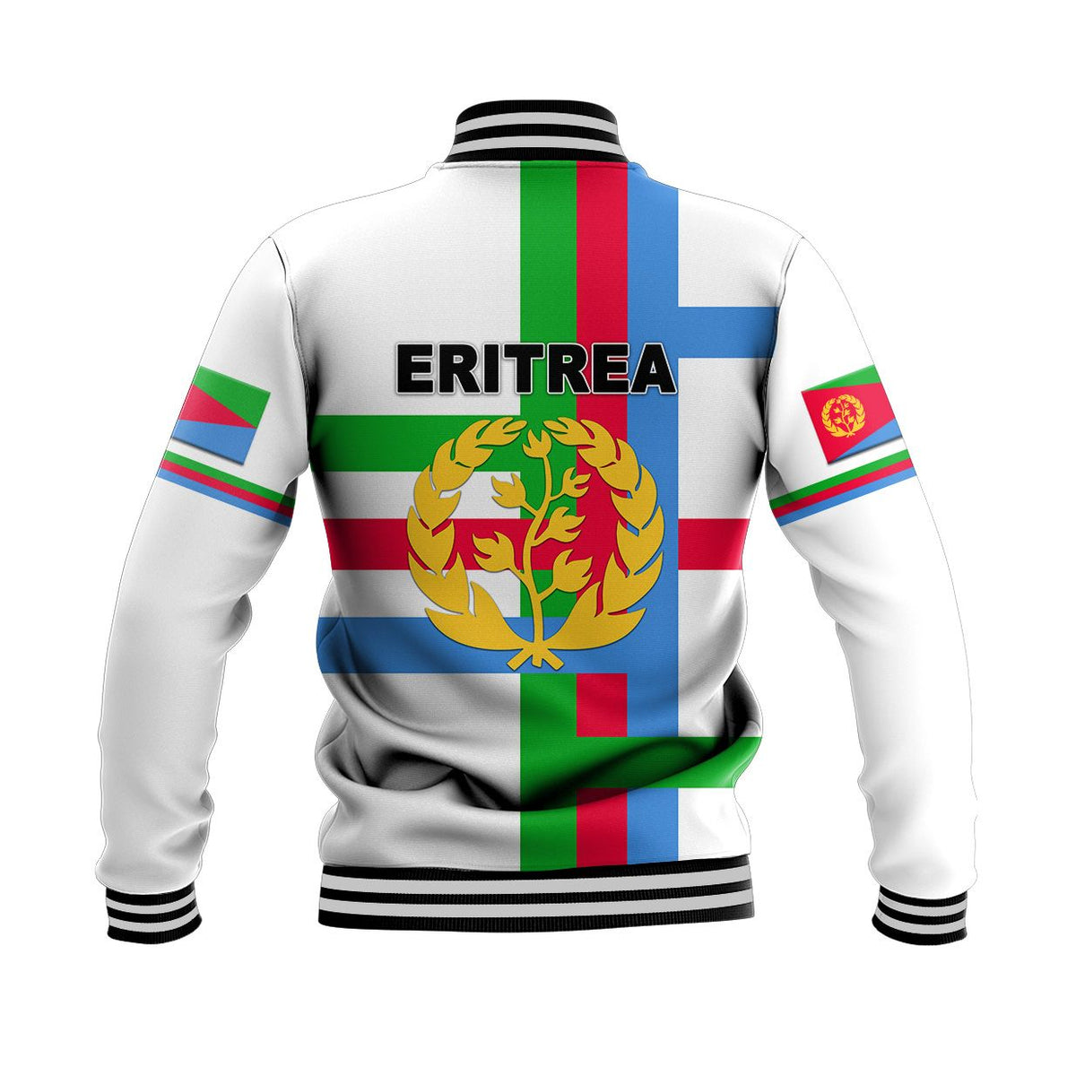 Eritrea Baseball Jacket Flag Vibes - White LT8 - Wonder Print Shop