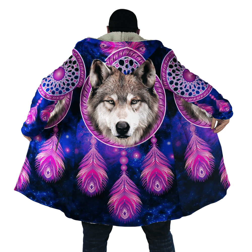 3d-all-over-printed-gray-wolf-dreamcatcher-galaxy-purple-hooded-coat