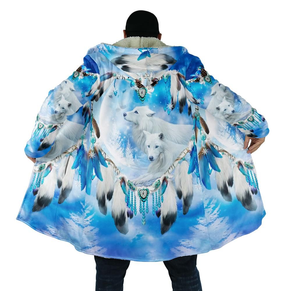 3d-all-over-printed-white-wolves-deamcatcher-in-the-blue-snow-hooded-coat