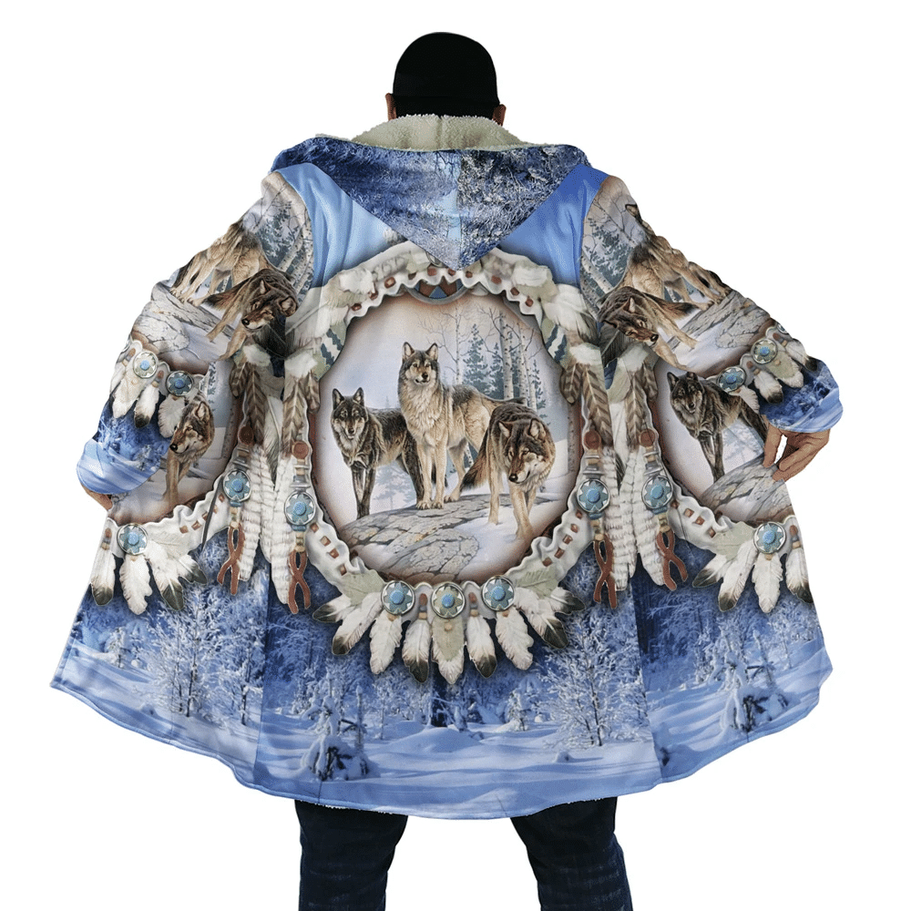 3d-all-over-printed-wolves-king-in-snowy-cedar-forest-hooded-coat