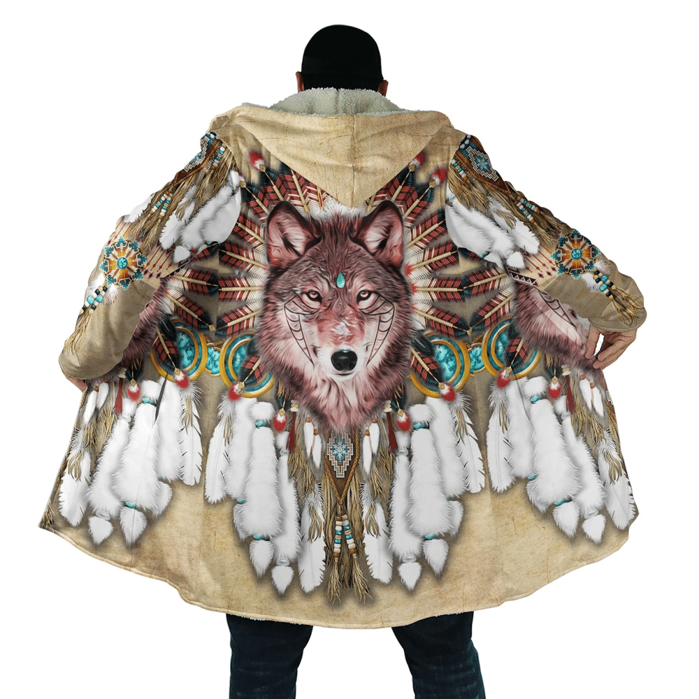 aborigine-style-3d-all-over-printed-red-wolf-with-green-gemstone-hooded-coat