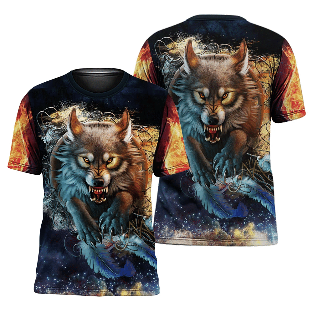 native-american-snarling-wolf-galaxy-3d-printed-t-shirt