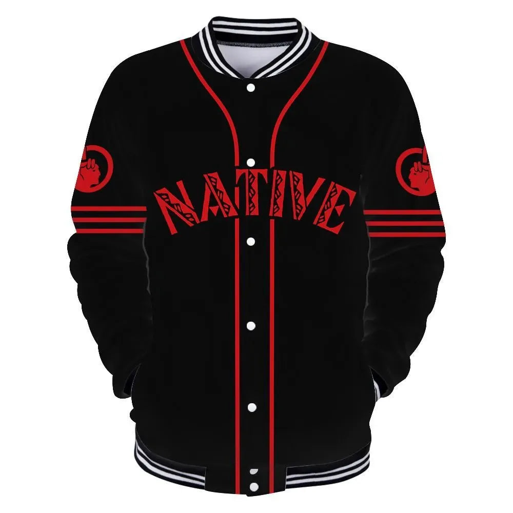 Custom Name Native Indian Movement 3D All Over Printed Unisex Baseball Jacket - Wonder Print Shop