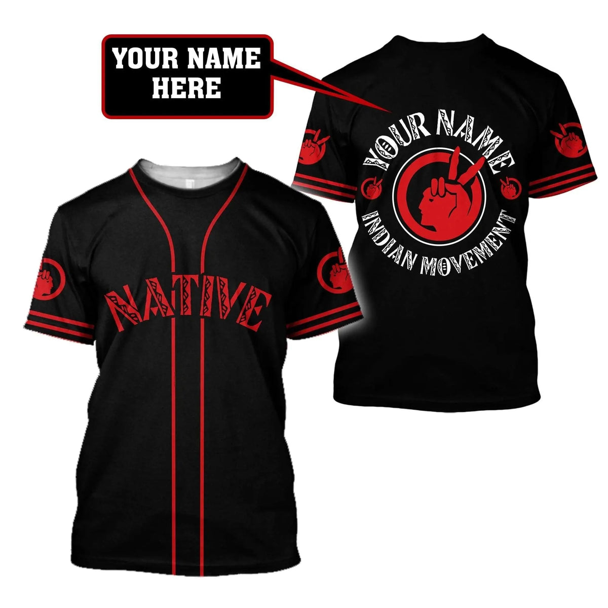 Custom Name Native Indian MovemenT Shirt - Wonder Print Shop