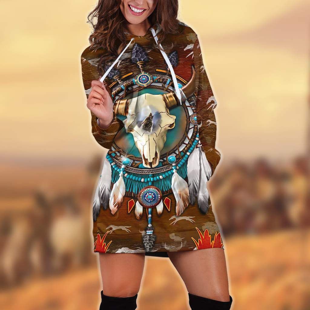 wolf-native-american-3d-all-over-printed-hoodie-dress