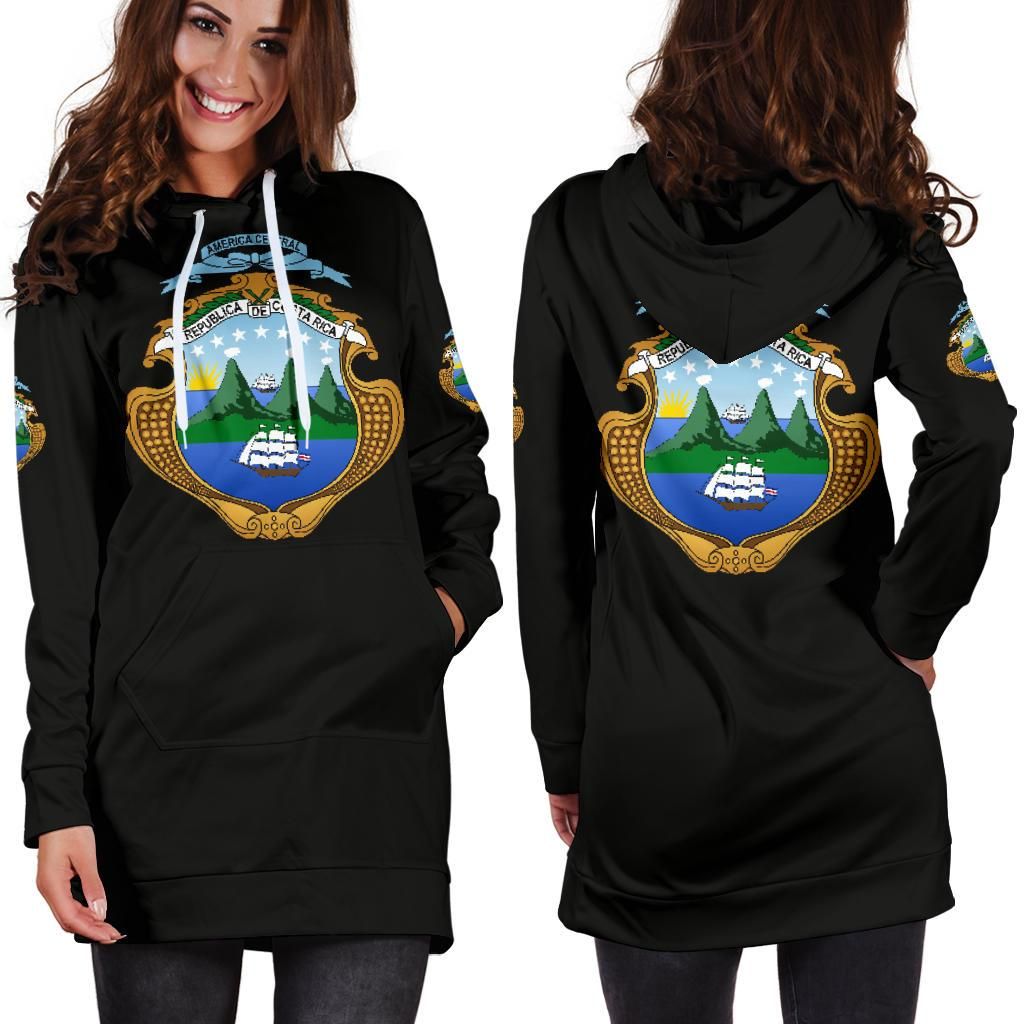 Costa Rica Hoodie Dress RLT13 - Wonder Print Shop