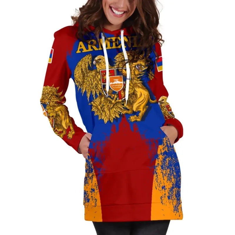 Armenia Special Coat of Arms Hoodie Dress RLT8 - Wonder Print Shop