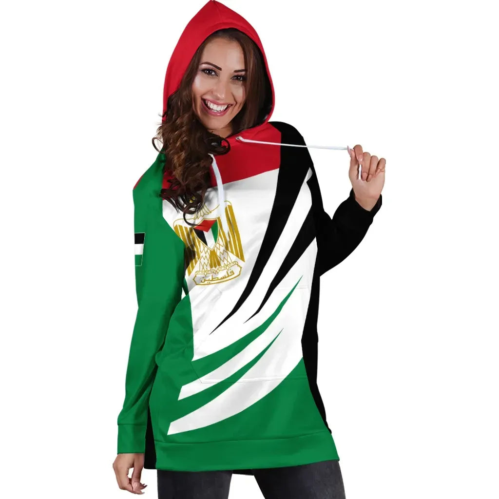 Palestine Hoodie Dress Coat Of Arms BinCjou RLT13 - Wonder Print Shop