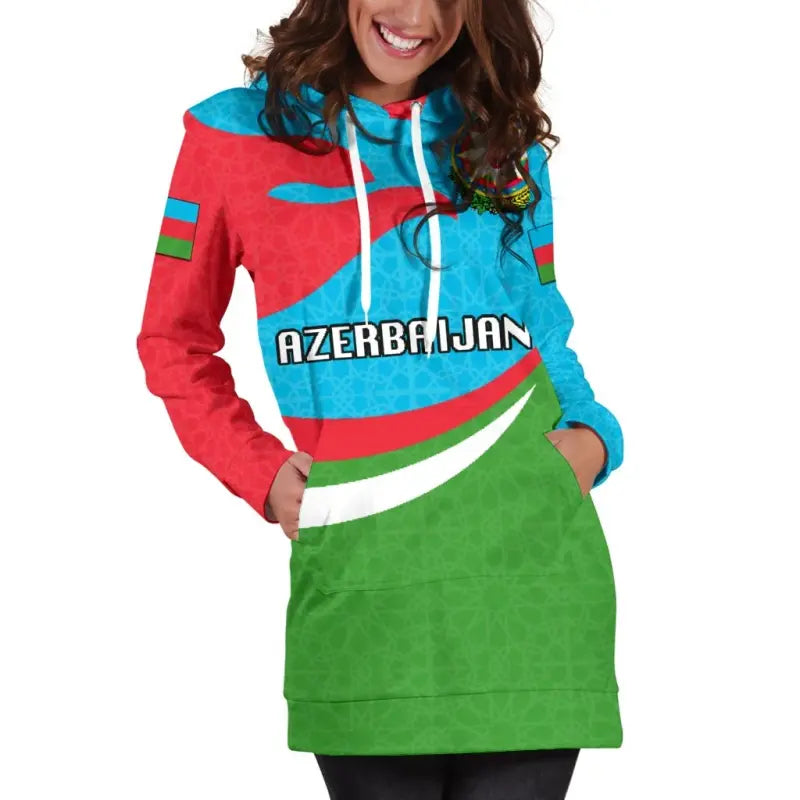 Azerbaijan Women Hoodie Dress Proud Version RLT8 - Wonder Print Shop