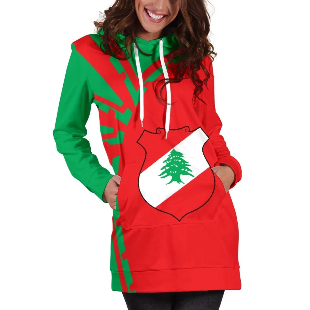 Lebanon Hoodie Dress Premium Style RLT6 - Wonder Print Shop
