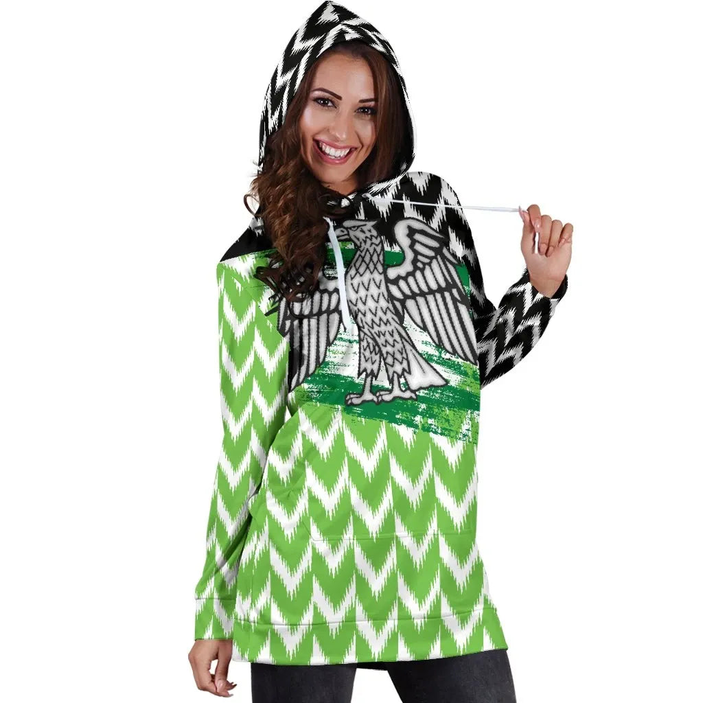 Nigeria Home Hoodie Dress The Super Eagles RLT8 - Wonder Print Shop