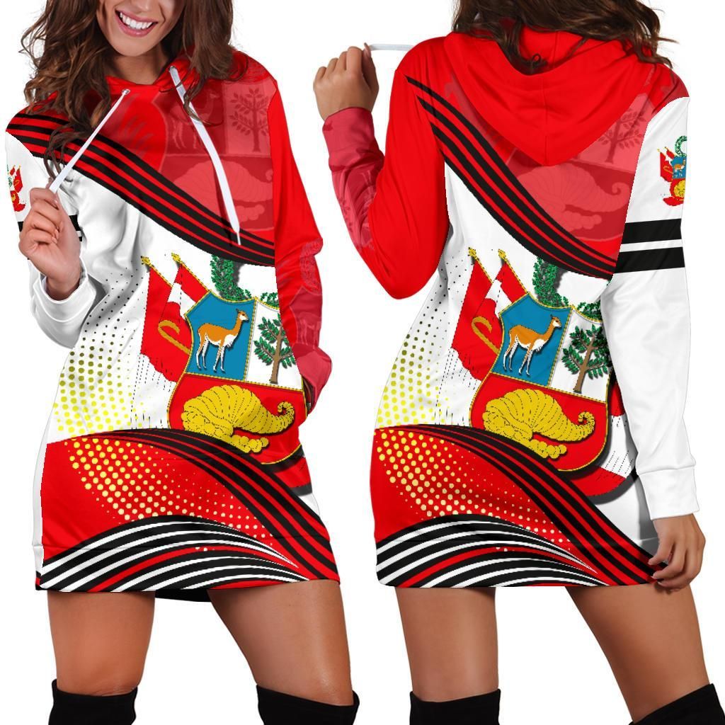 Peru Hoodie Dress Fall In The Wave RLT7 - Wonder Print Shop