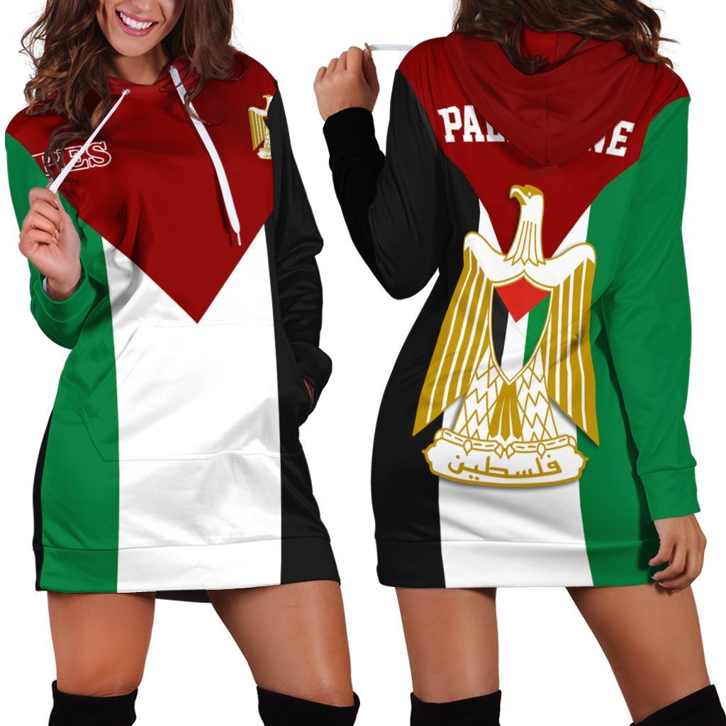 Wonder Print Shop Palestine Hoodie Dress, Be Stronger Palestine RLT13 - Wonder Print Shop