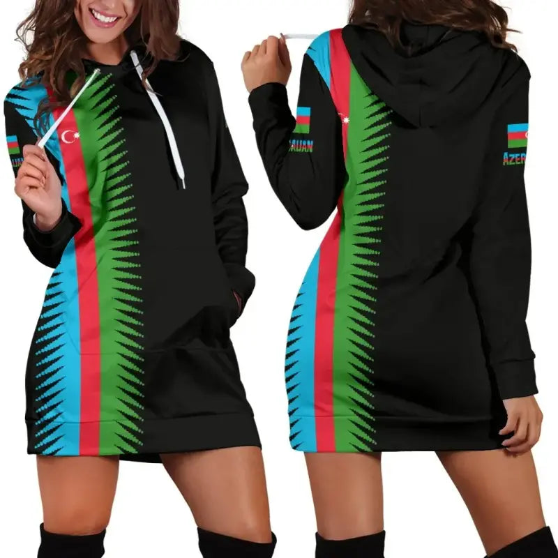 azerbaijan-hoodie-dress-united-flag-black