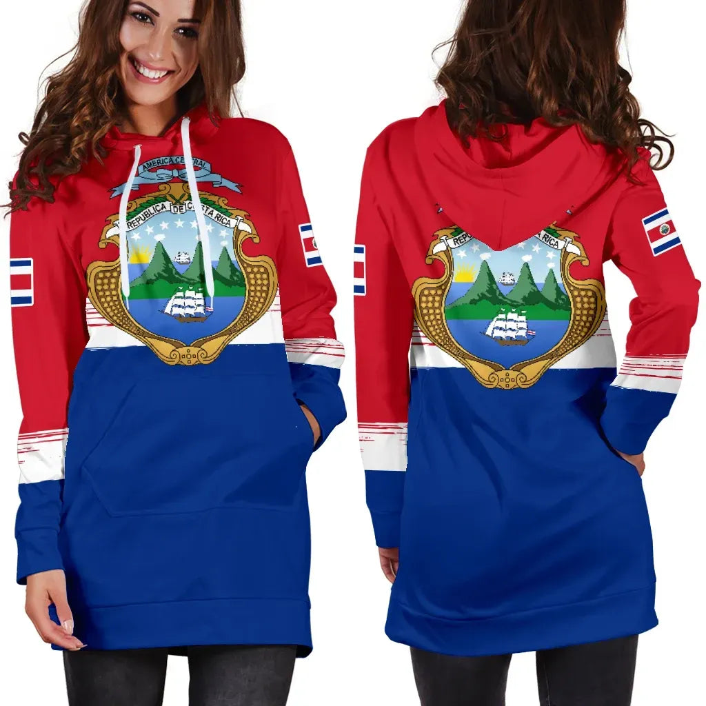 Costa Rica Hoodie Dress RLT13 - Wonder Print Shop