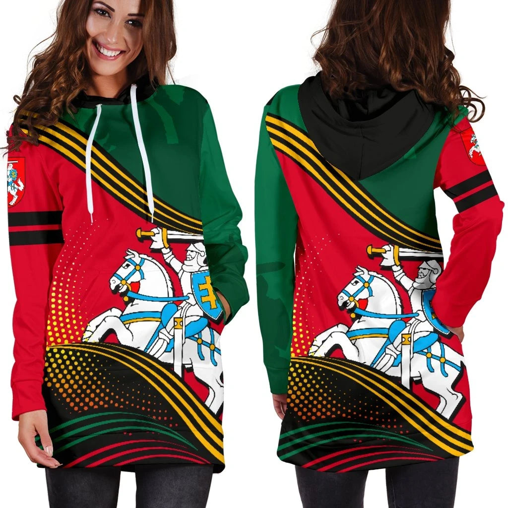 Lithuania Hoodie Dress Fall In The Wave RLT6 - Wonder Print Shop