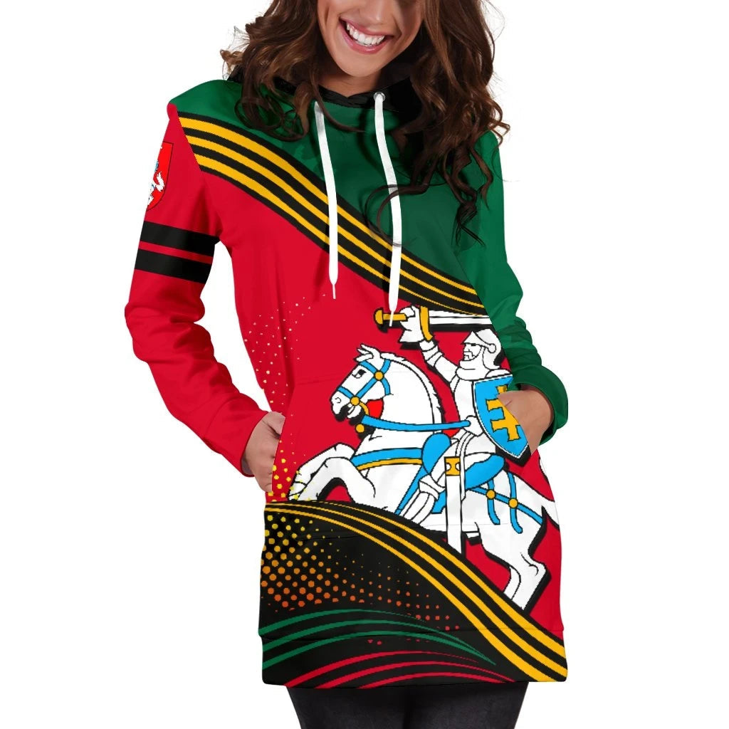 Lithuania Hoodie Dress Fall In The Wave RLT6 - Wonder Print Shop