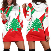 Lebanon Women's Hoodie Dress - Lebanon Flag Polygon Style24 RLT6 - Wonder Print Shop