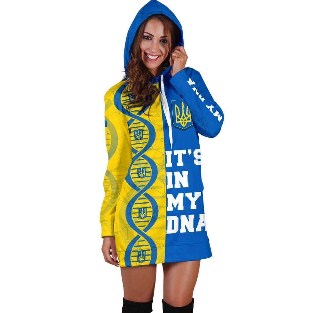 Ukraine DNA Hoodie Dress RLT7 - Wonder Print Shop
