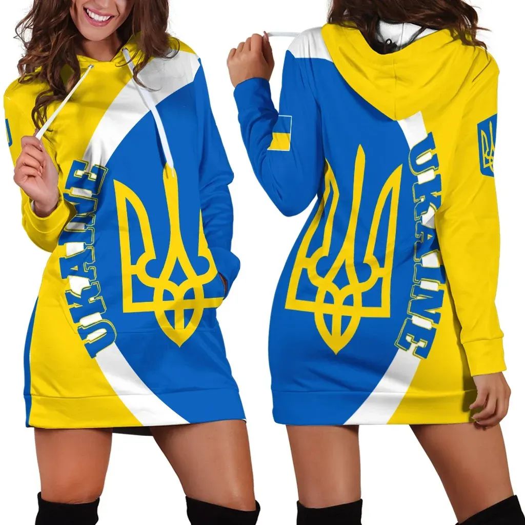 Ukraine Hoodie Dress Half Cirlce RLT7 - Wonder Print Shop