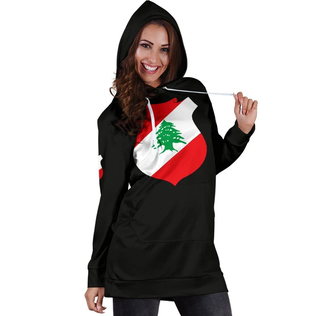 Lebanon Hoodie Dress RLT6 - Wonder Print Shop
