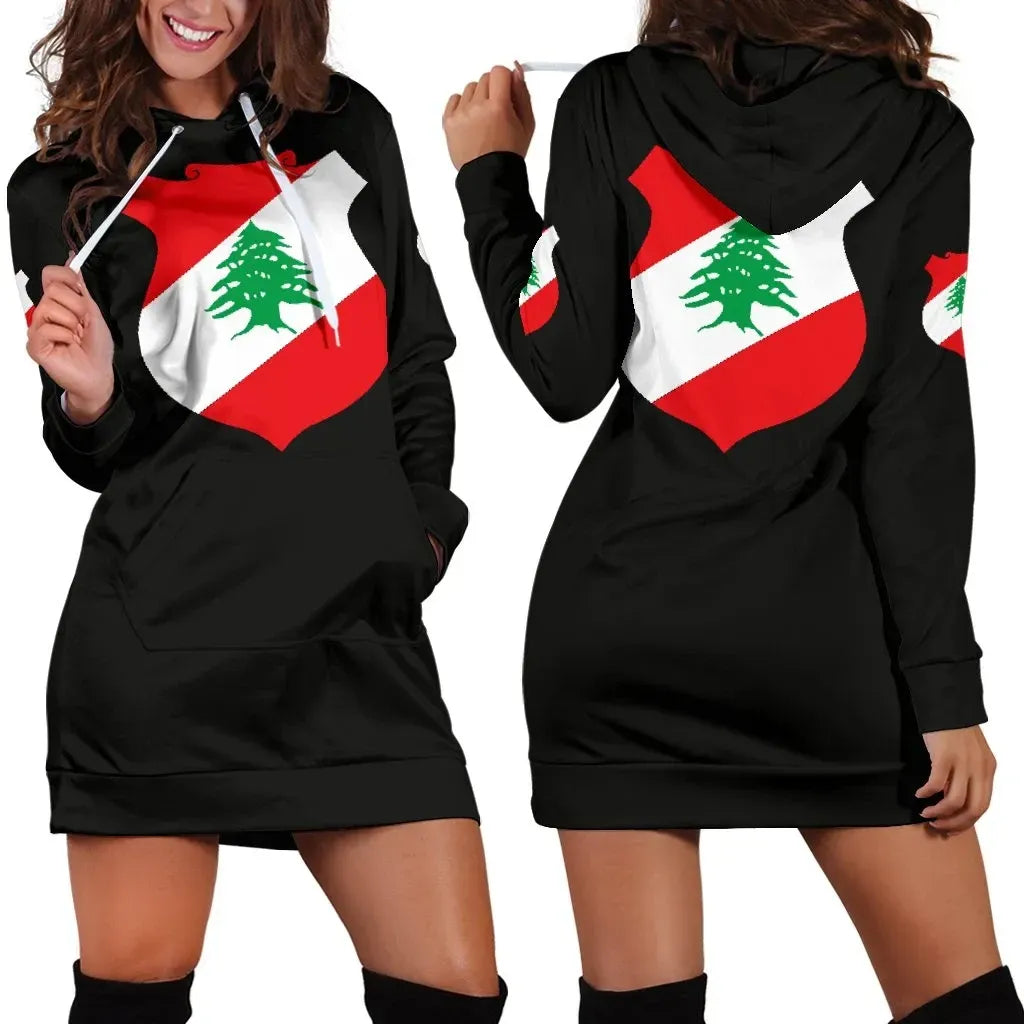 Lebanon Hoodie Dress RLT6 - Wonder Print Shop