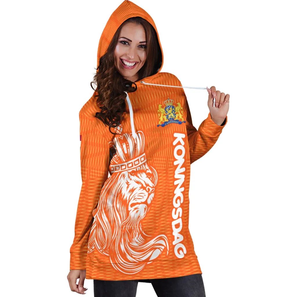 Netherlands Hoodie Dress Koningsdag Day RLT7 - Wonder Print Shop