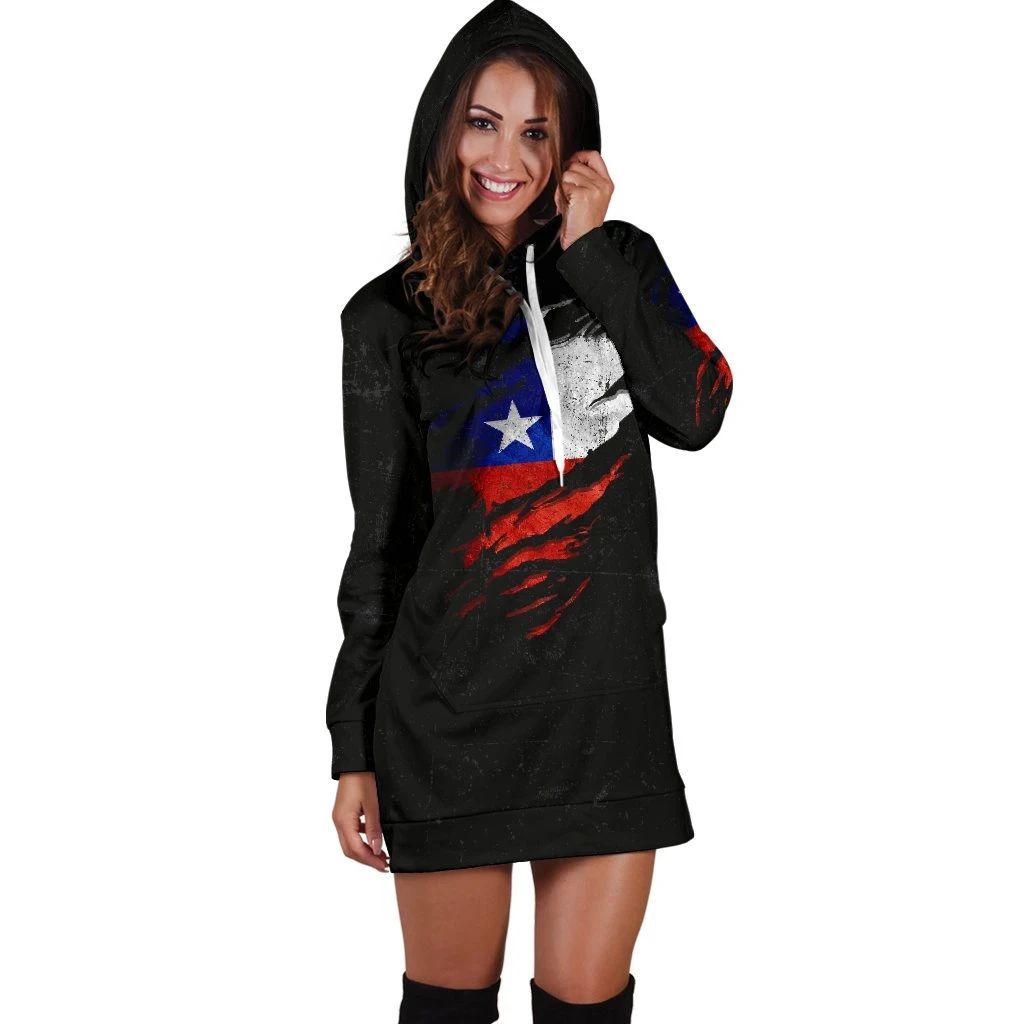 Chile in Me Women's Hoodie Dress - Special Grunge Style RLT7 - Wonder Print Shop