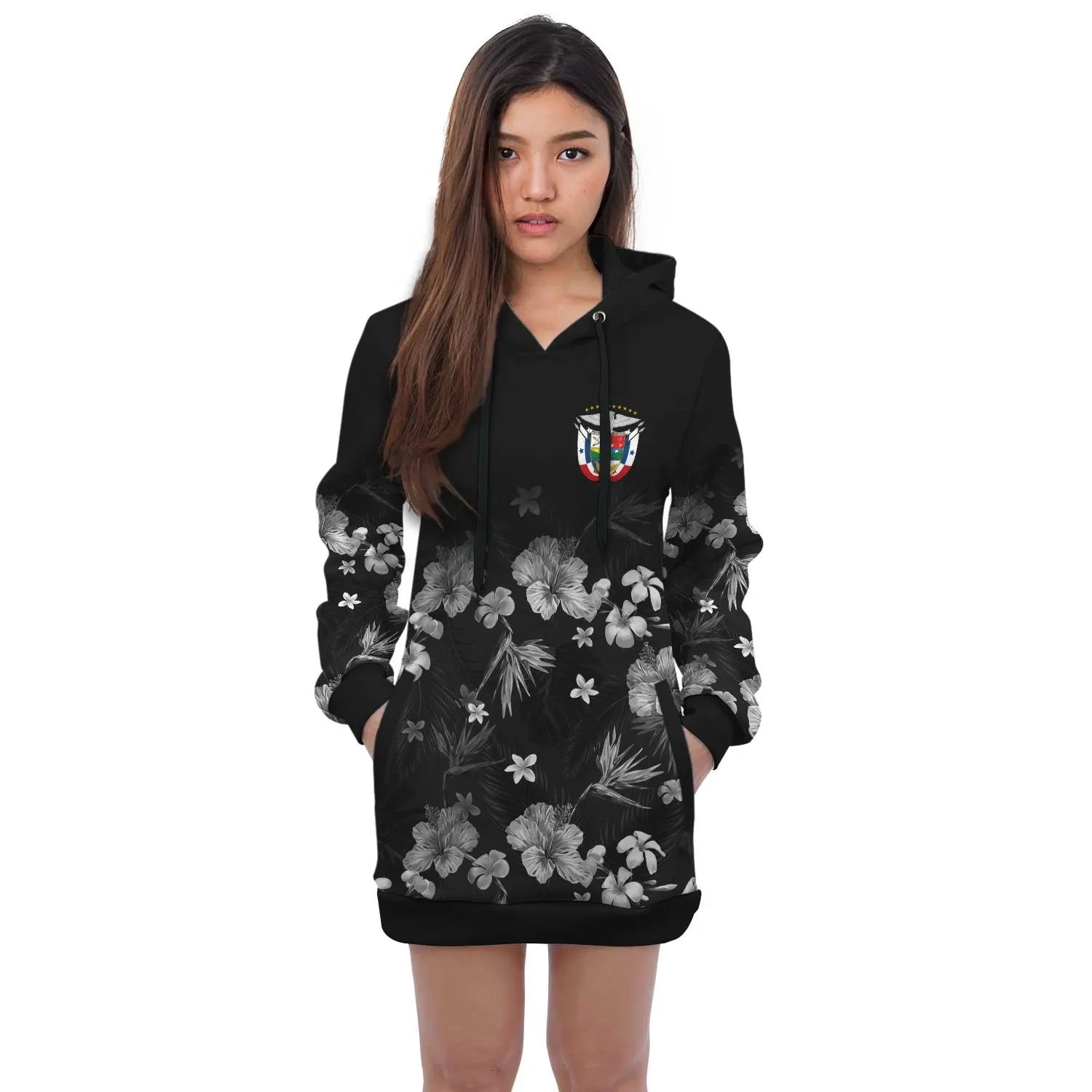 Panama Hoodie Dress Special Hibiscus RLT13 - Wonder Print Shop