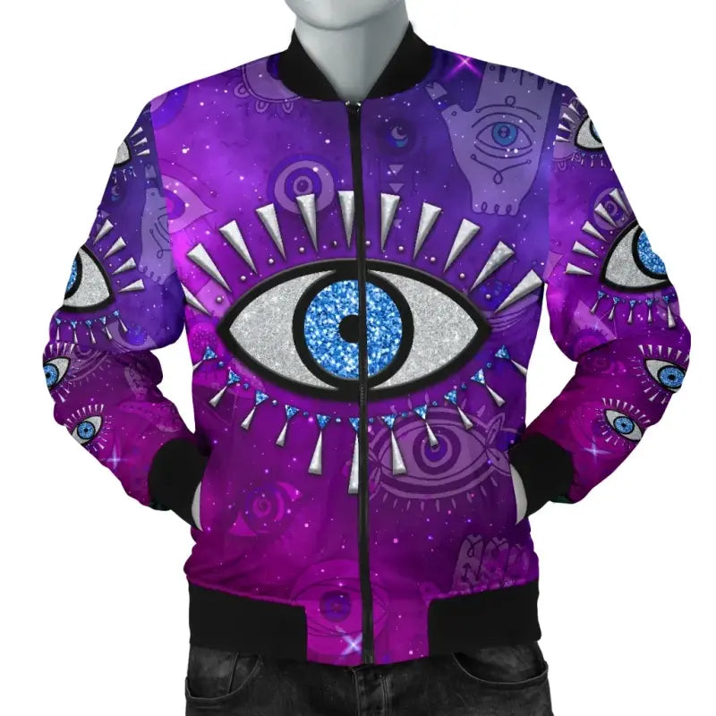 Jacket - Evil Eye Men's Bomber Jacket Universe Style LT8 - Wonder Print Shop