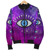 Jacket - Evil Eye Women's Bomber Jacket Universe Style LT8 - Wonder Print Shop