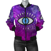 Jacket - Evil Eye Women's Bomber Jacket Universe Style LT8 - Wonder Print Shop