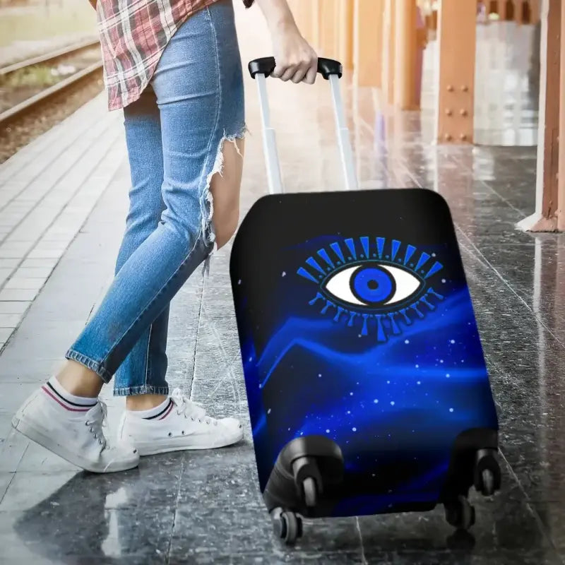 Luggage Cover - Evil Eye Luggage Covers Original Style - Blue LT8 - Wonder Print Shop
