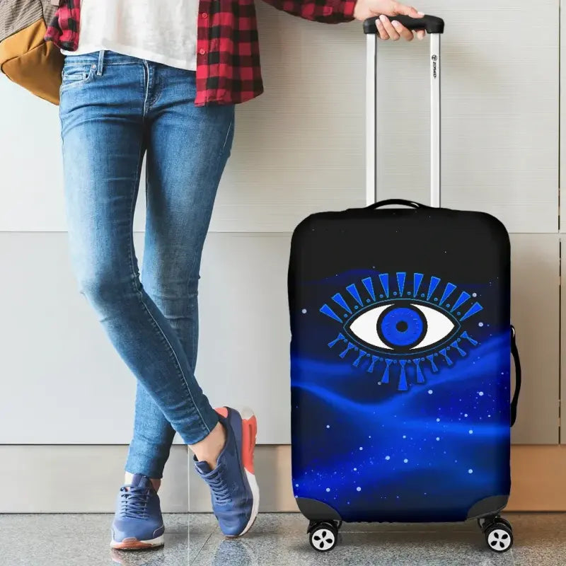 Luggage Cover - Evil Eye Luggage Covers Original Style - Blue LT8 - Wonder Print Shop