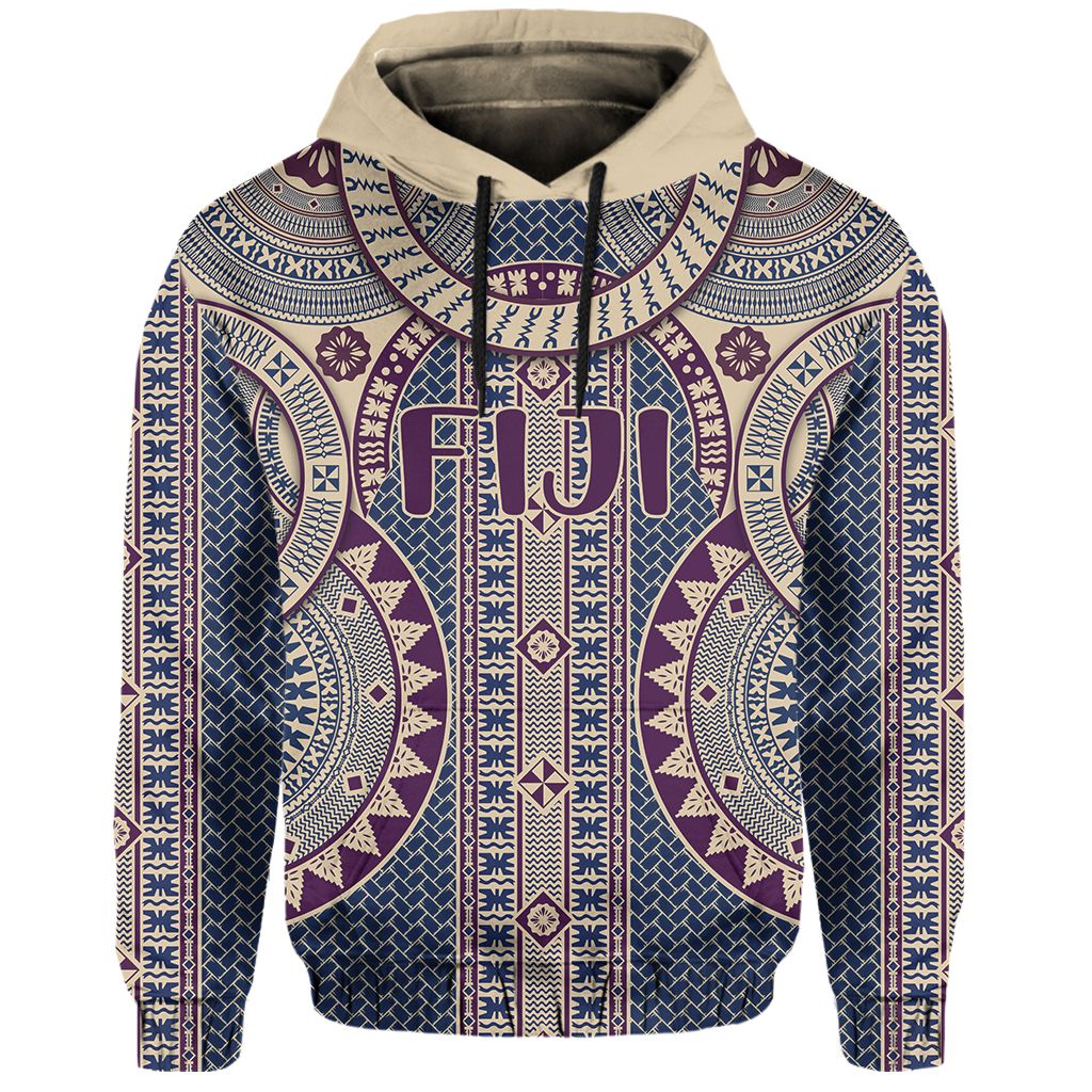 African Hoodie Fiji Circle Tapa Fala Masi Hoodie LT10 - Wonder Print Shop
