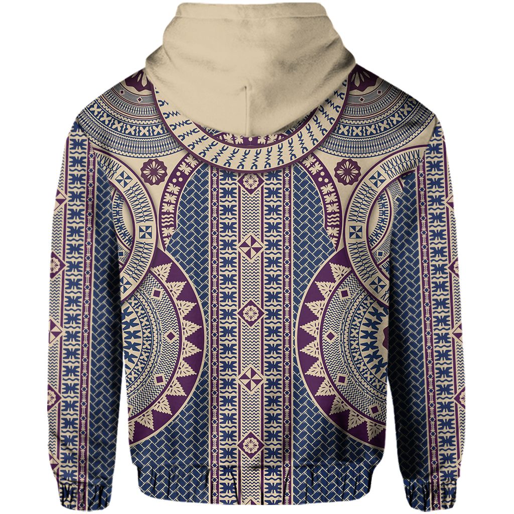 African Hoodie Fiji Circle Tapa Fala Masi Hoodie LT10 - Wonder Print Shop