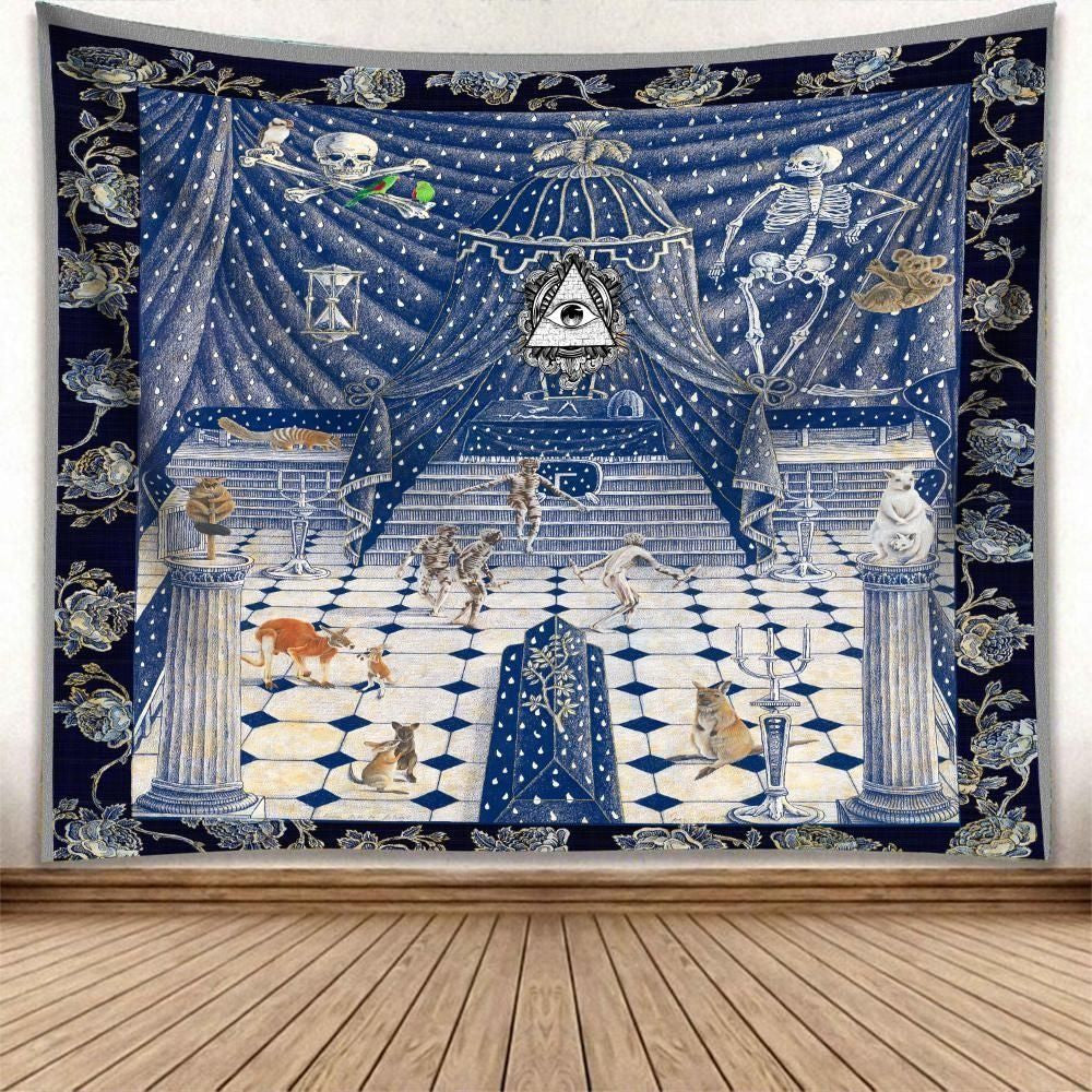 Wonder Print Shop Tapestry - Freemasonry Crest Ver7 Tapestry LT10 - Wonder Print Shop