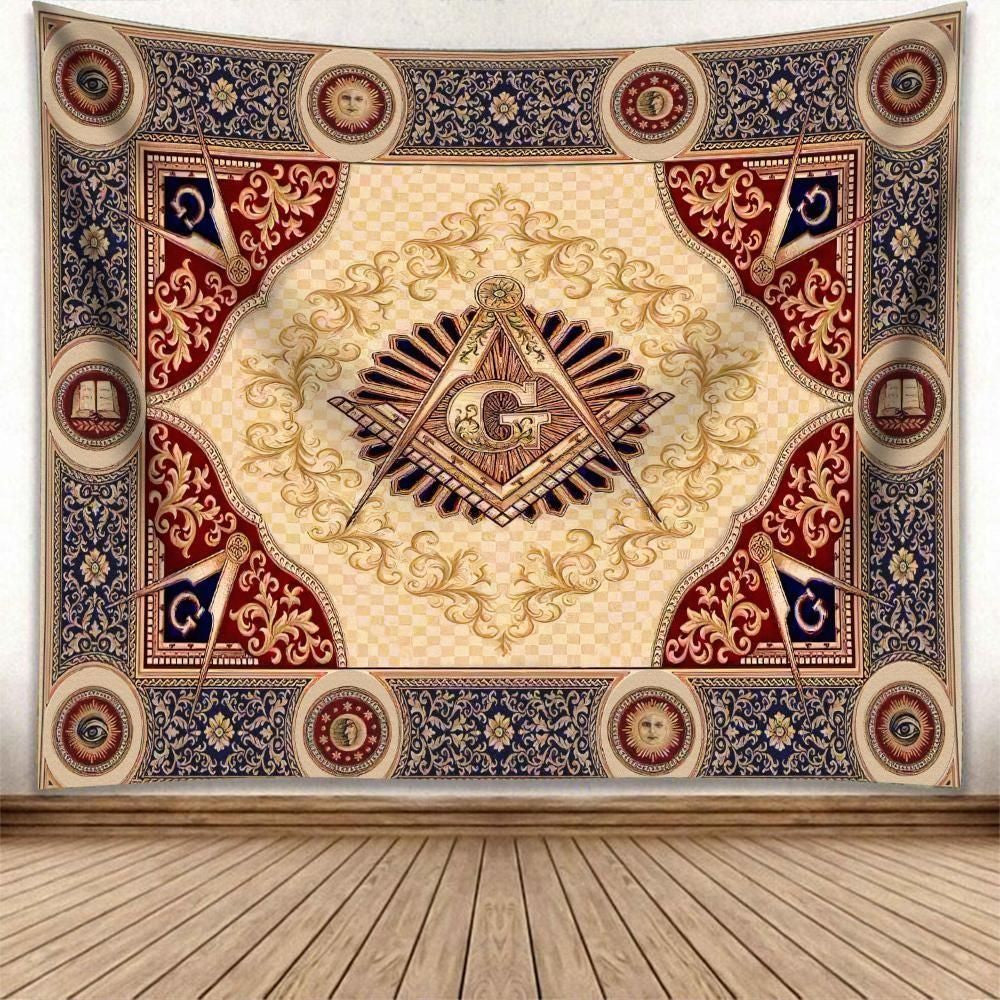 Wonder Print Shop Tapestry - Freemasonry Crest Ver6 Tapestry LT10 - Wonder Print Shop