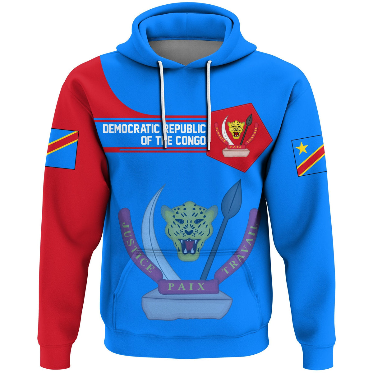 Democratic Republic Of The Congo Hoodie Coat Of Arms Simple Style RLT13 - Wonder Print Shop